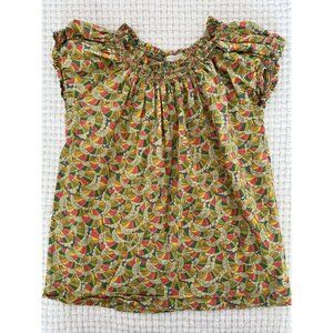 Peek Green Geometric Print Top